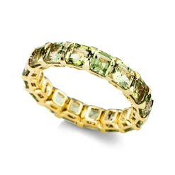 Mémoire-Ring 750/18K Gelbgold Peridot 4.6ct.