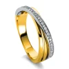 Mémoire-Ring 750/18K Gelbgold/Weissgold Diamant 0.16ct.