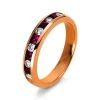 Mémoire-Ring 750/18K Rotgold Diamant 0.28ct. Rubin 0.26ct.