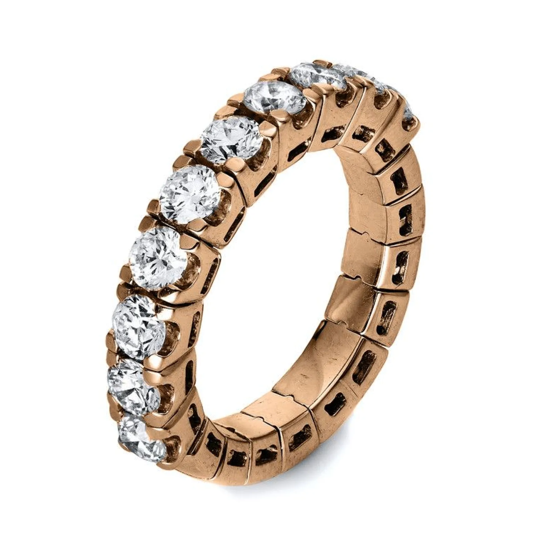 Mémoire-Ring 750/18K Rotgold Diamant 1.68ct.