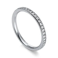 Mémoire-Ring 585/14K Weissgold Diamant 0.42ct.