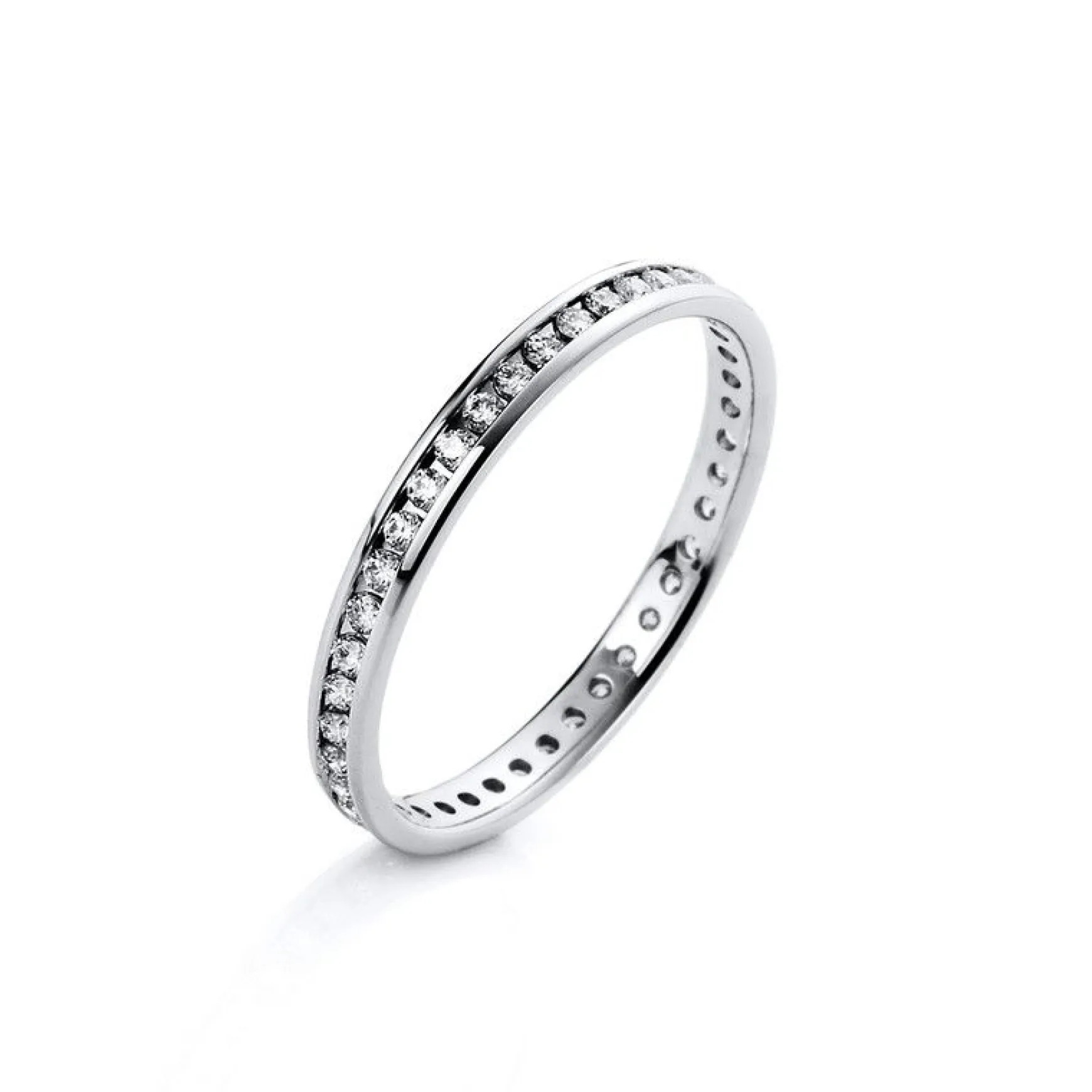 Mémoire-Ring 750/18K Weissgold Diamant 0.36ct.