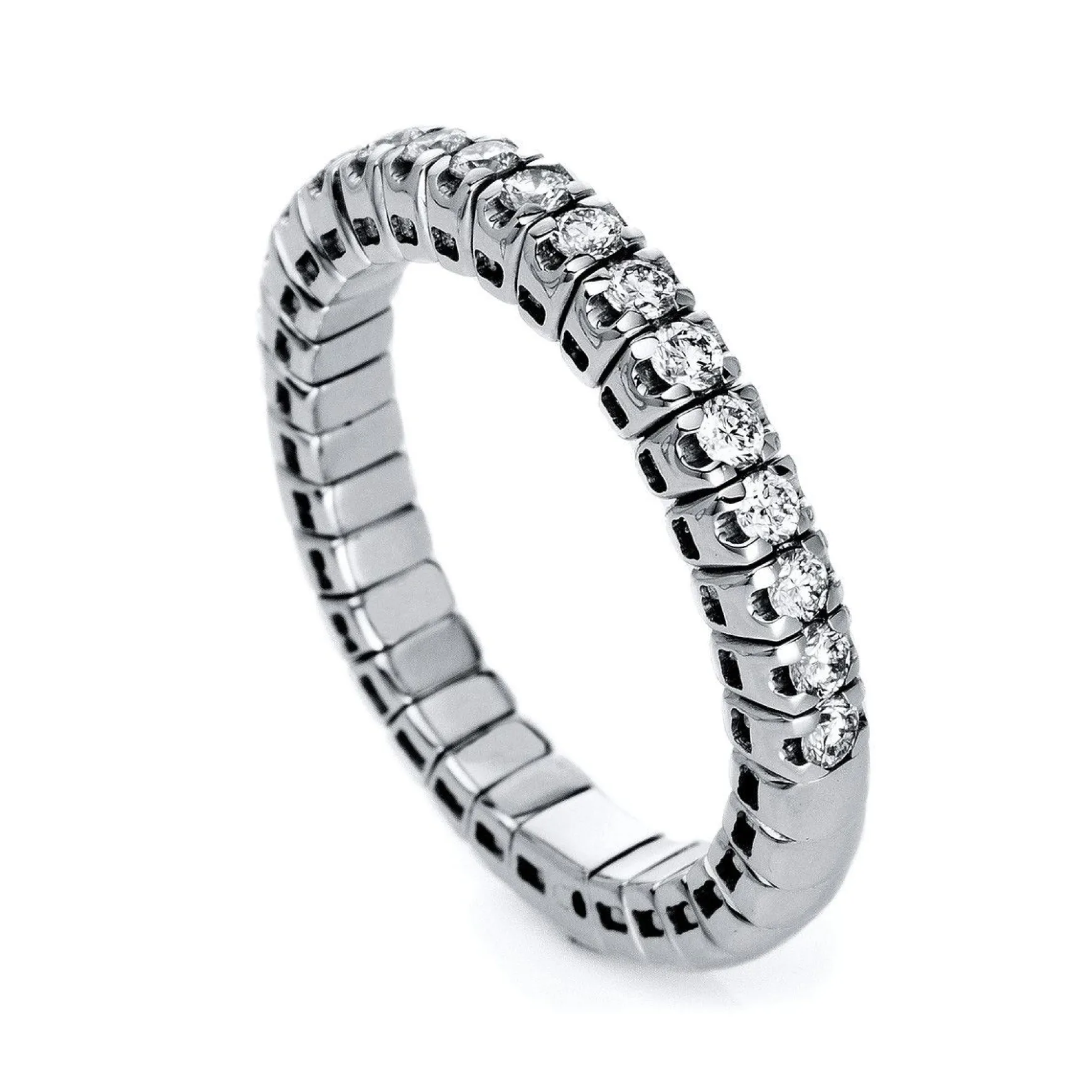 Mémoire-Ring 585/14K Weissgold Diamant 0.42ct.