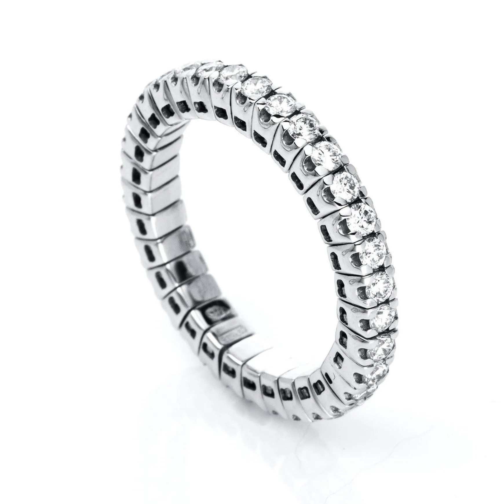 Mémoire-Ring 585/14K Weissgold Diamant 0.86ct.