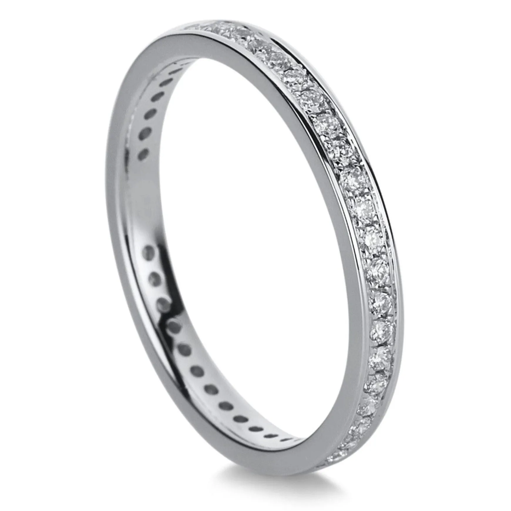 Mémoire-Ring 585/14K Weissgold Diamant 0.35ct.