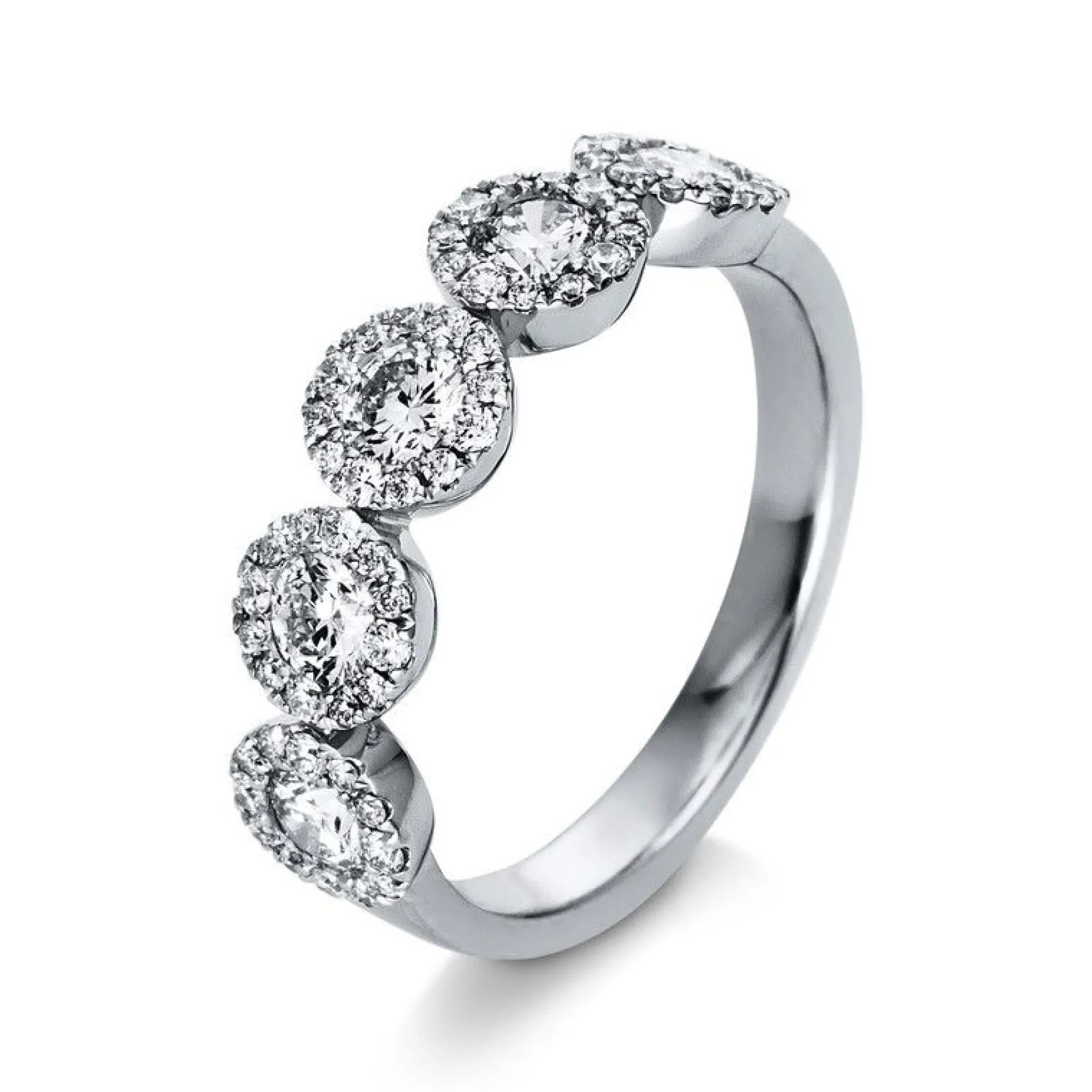 Mémoire-Ring 750/18K Weissgold Diamant 1.02ct.
