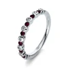 Mémoire-Ring 750/18K Weissgold Diamant 0.08ct. Rubin 0.19ct.