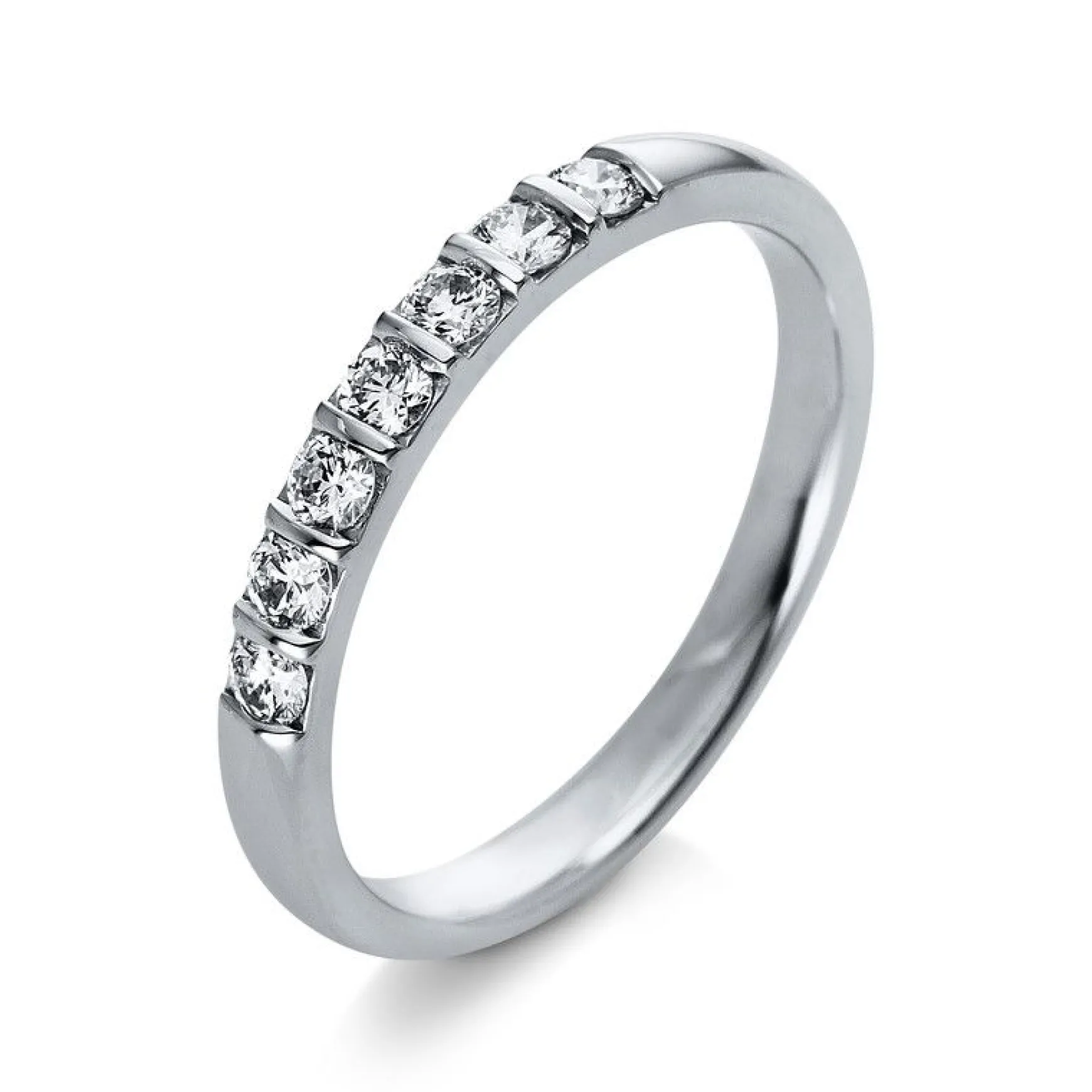 Mémoire-Ring 750/18K Weissgold Diamant 0.32ct.
