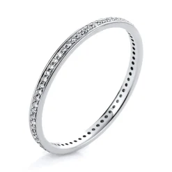 Mémoire-Ring 585/14K Weissgold Diamant 0.16ct.