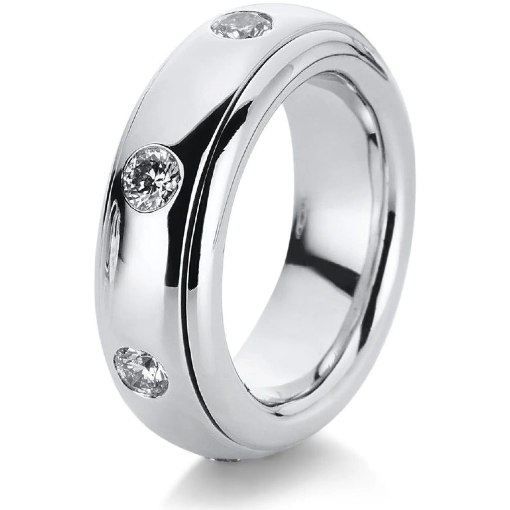 Mémoire-Ring 750/18K Weissgold Diamant 1.58ct.