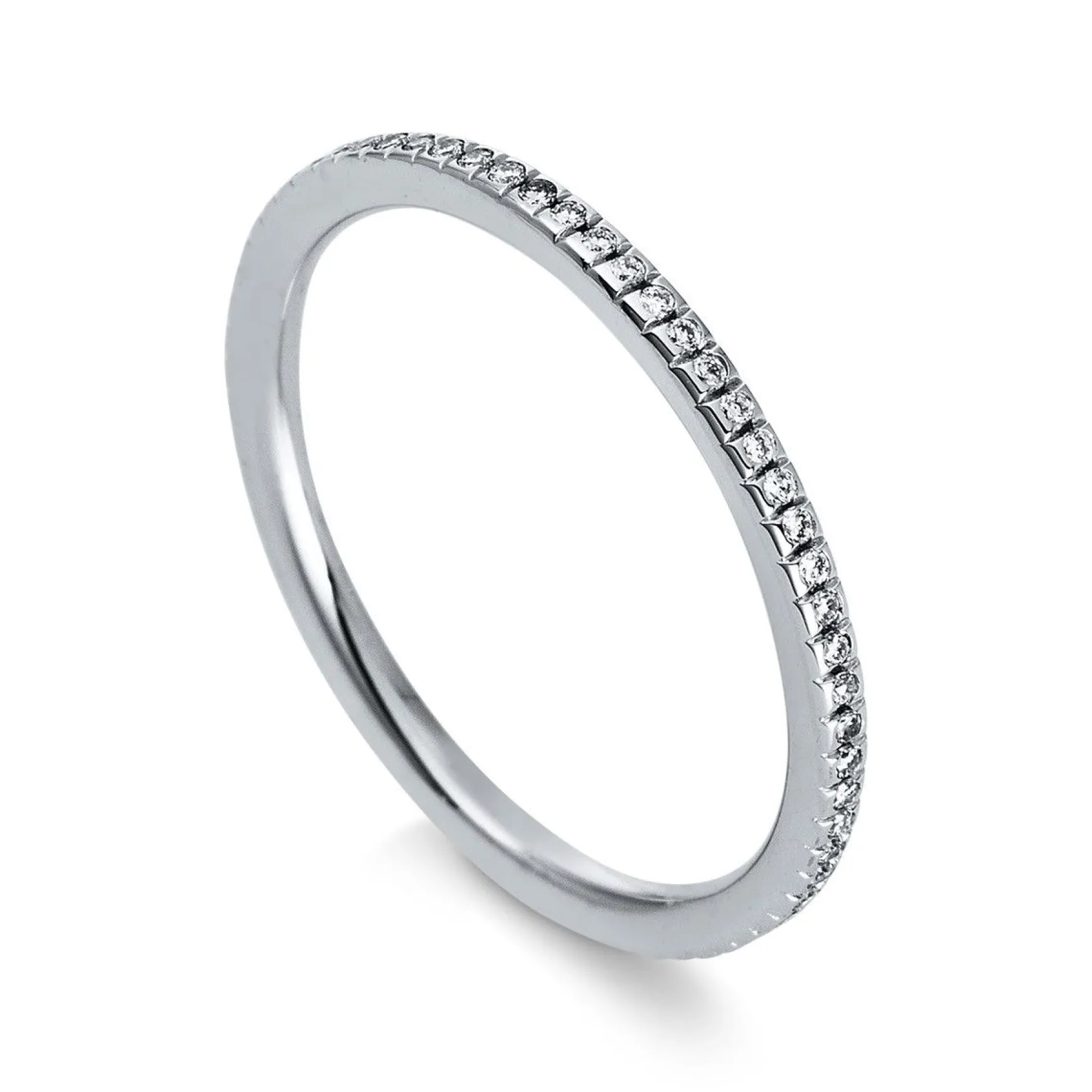 Mémoire-Ring 585/14K Weissgold Diamant 0.16ct.