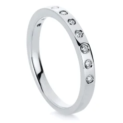 Mémoire-Ring 750/18K Weissgold Diamant 0.15ct.