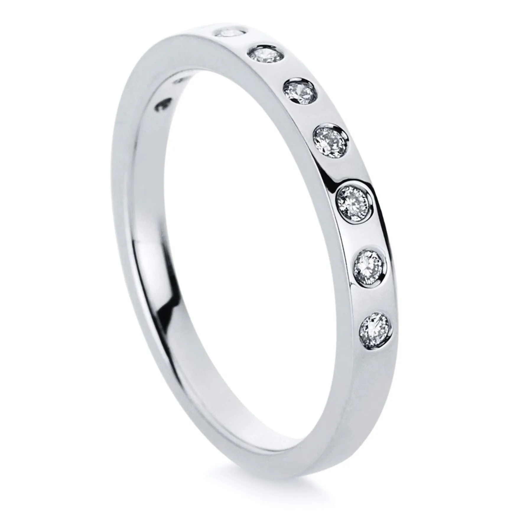 Mémoire-Ring 750/18K Weissgold Diamant 0.15ct.