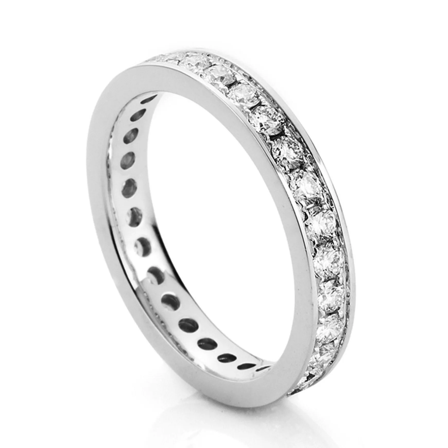 Mémoire-Ring 585/14K Weissgold Diamant 1.02ct.