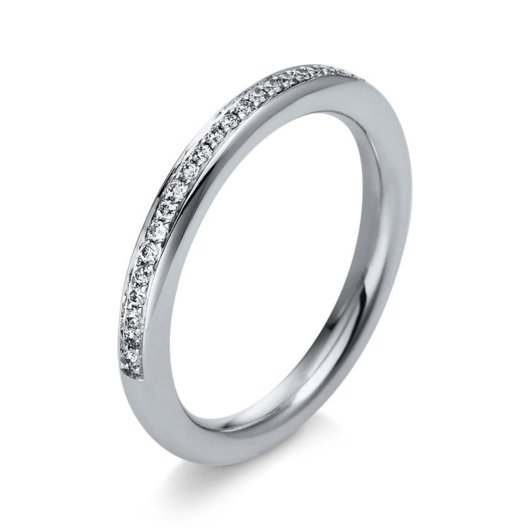 Mémoire-Ring 750/18K Weissgold Diamant 0.16ct.