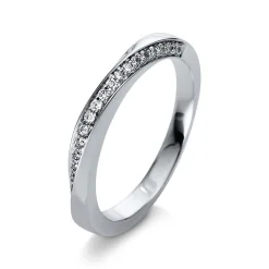 Mémoire-Ring 750/18K Weissgold Diamant 0.14ct.