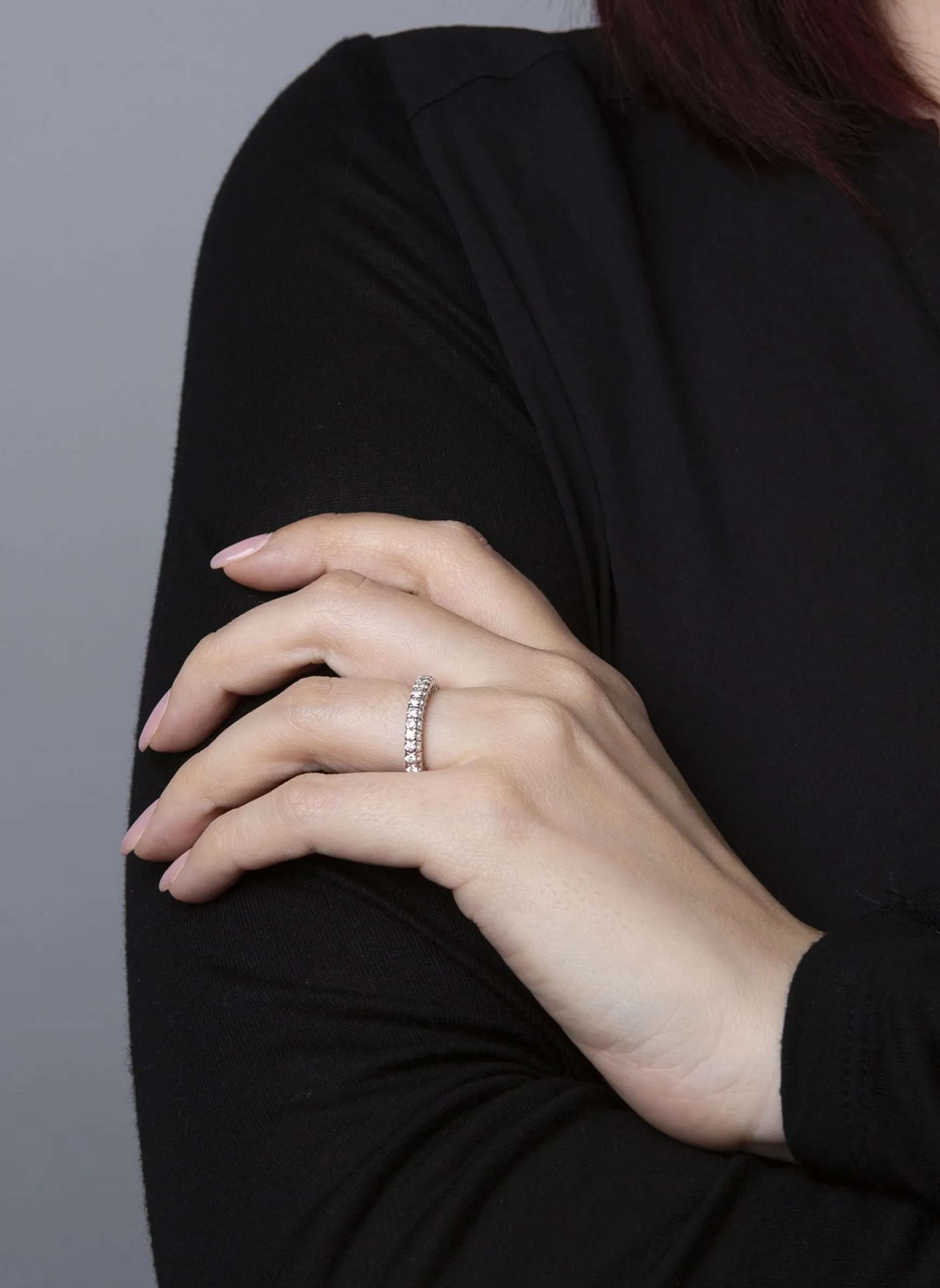 Mémoire-Ring 585/14K Weissgold Diamant 0.86ct.