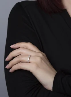 Mémoire-Ring 585/14K Weissgold Diamant 0.42ct.