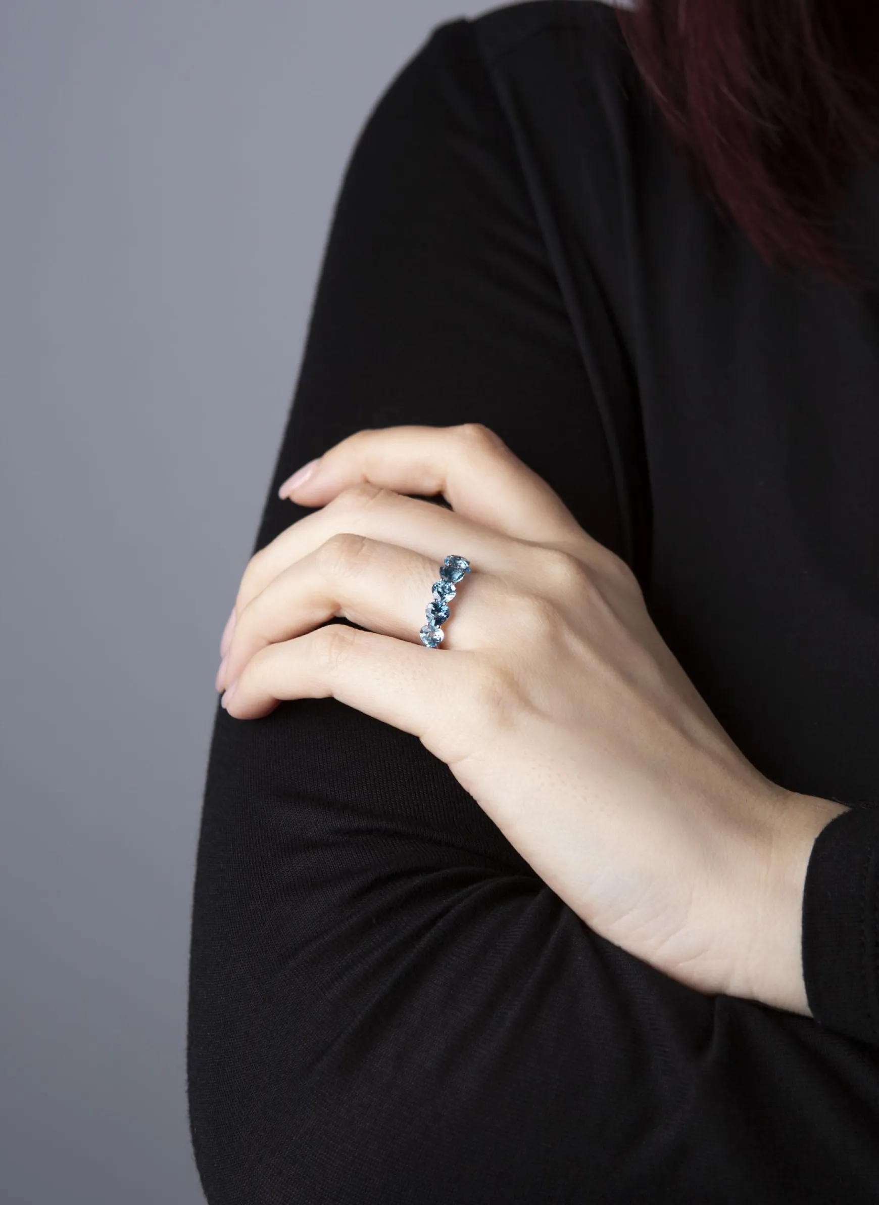 Mémoire-Ring 750/18K Weissgold Topas 3.6ct.