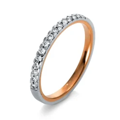 Mémoire-Ring 750/18K Weissgold/Rotgold Diamant 0.19ct.