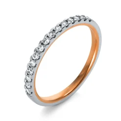 Mémoire-Ring 750/18K Weissgold/Rotgold Diamant 0.24ct.