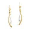 Ohrhänger Bicolor Gelb-/Weissgold 750 Diamant 0.12ct. 36x6mm