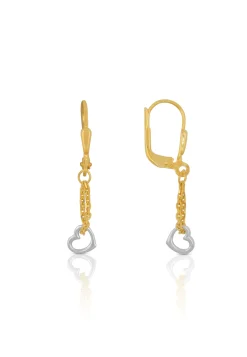 Ohrhänger Bicolor Gelb-/Weissgold 750, 27x5mm