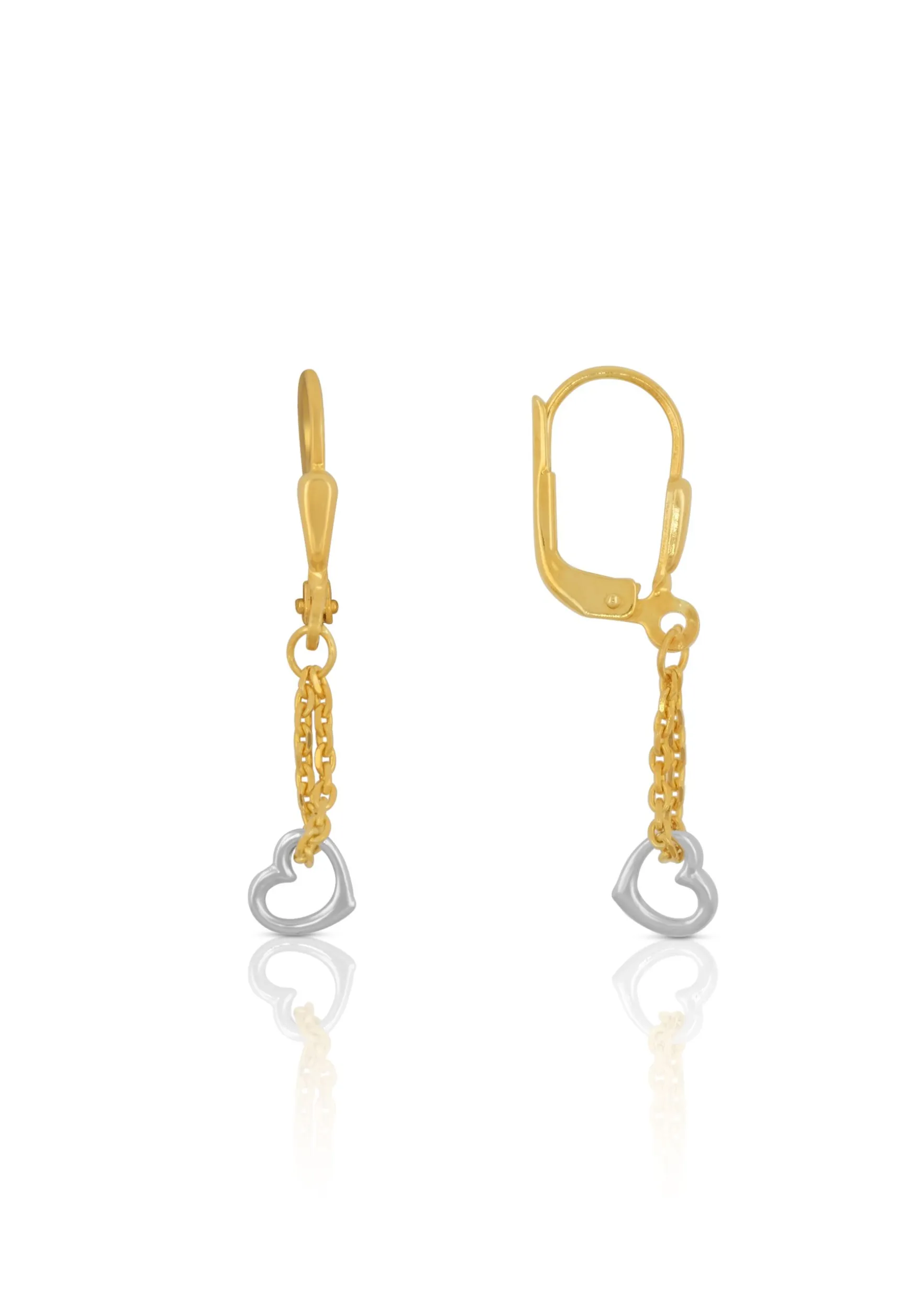 Ohrhänger Bicolor Gelb-/Weissgold 750, 27x5mm