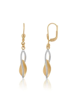 Ohrhänger Bicolor Gelb-/Weissgold 750, 36x6mm