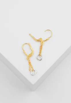 Ohrhänger Bicolor Gelb-/Weissgold 750, 27x5mm