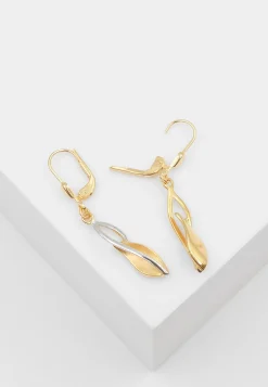 Ohrhänger Bicolor Gelb-/Weissgold 750, 36x6mm