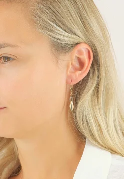 Ohrhänger Bicolor Gelb-/Weissgold 750, 36x6mm