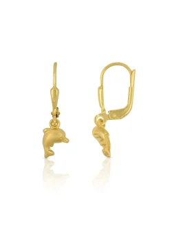 Ohrhänger Delphin Gelbgold 750, 28x6mm