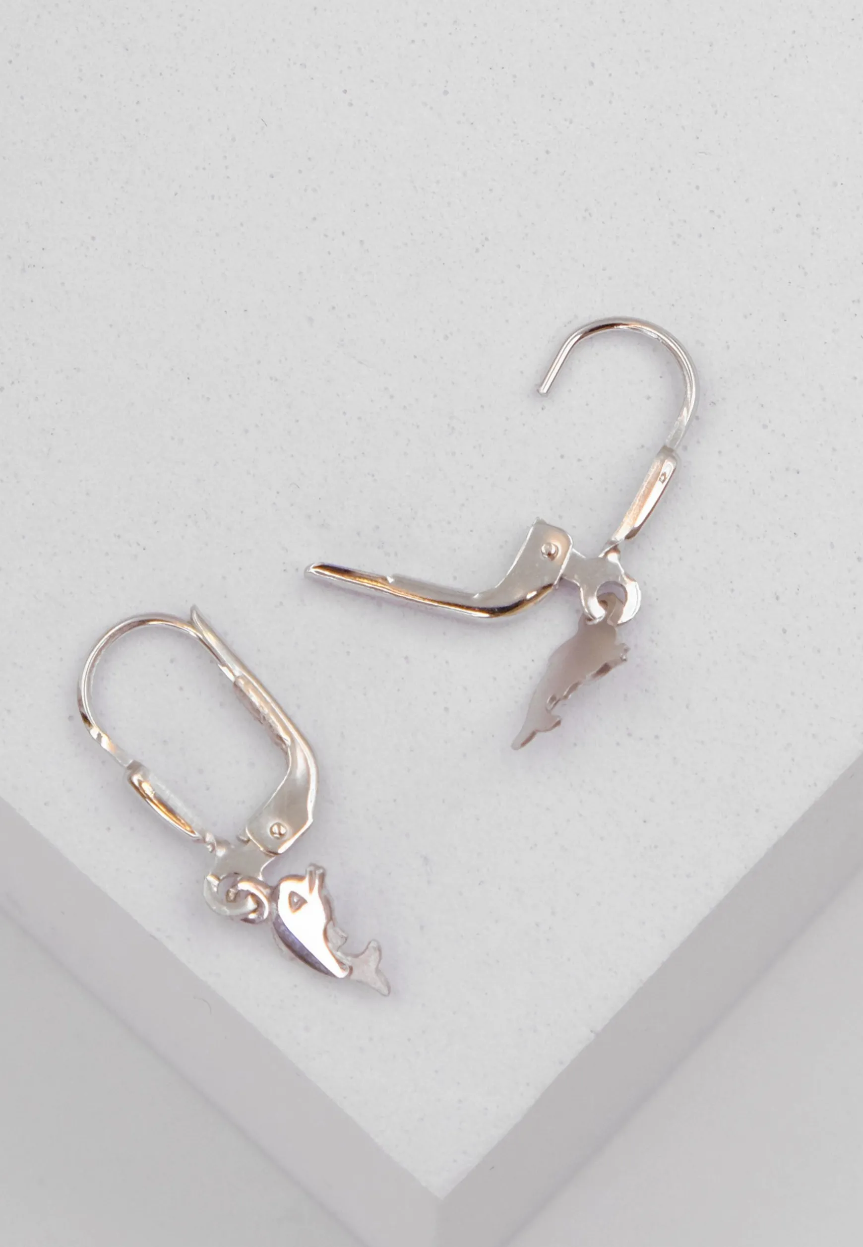 Ohrhänger Delphin Weissgold 750, 24x6mm