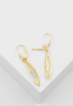 Ohrhänger Gelbgold 750 Diamant 0.047ct. 37x6mm