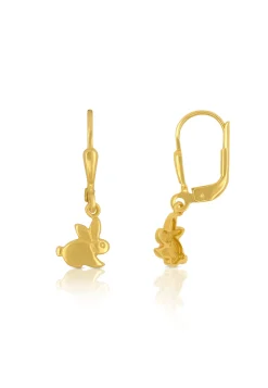 Ohrhänger Hase Gelbgold 750, 27x7mm