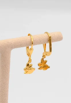 Ohrhänger Hase Gelbgold 750, 27x7mm