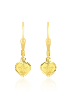 Ohrhänger Herz Engel Gelbgold 750 Brisur 24mm