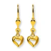 Ohrhänger Herz Gelbgold 750 Brisur 24mm