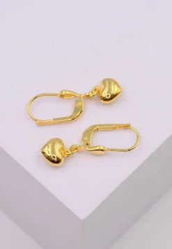Ohrhänger Herz Gelbgold 750 Brisur, 24mm