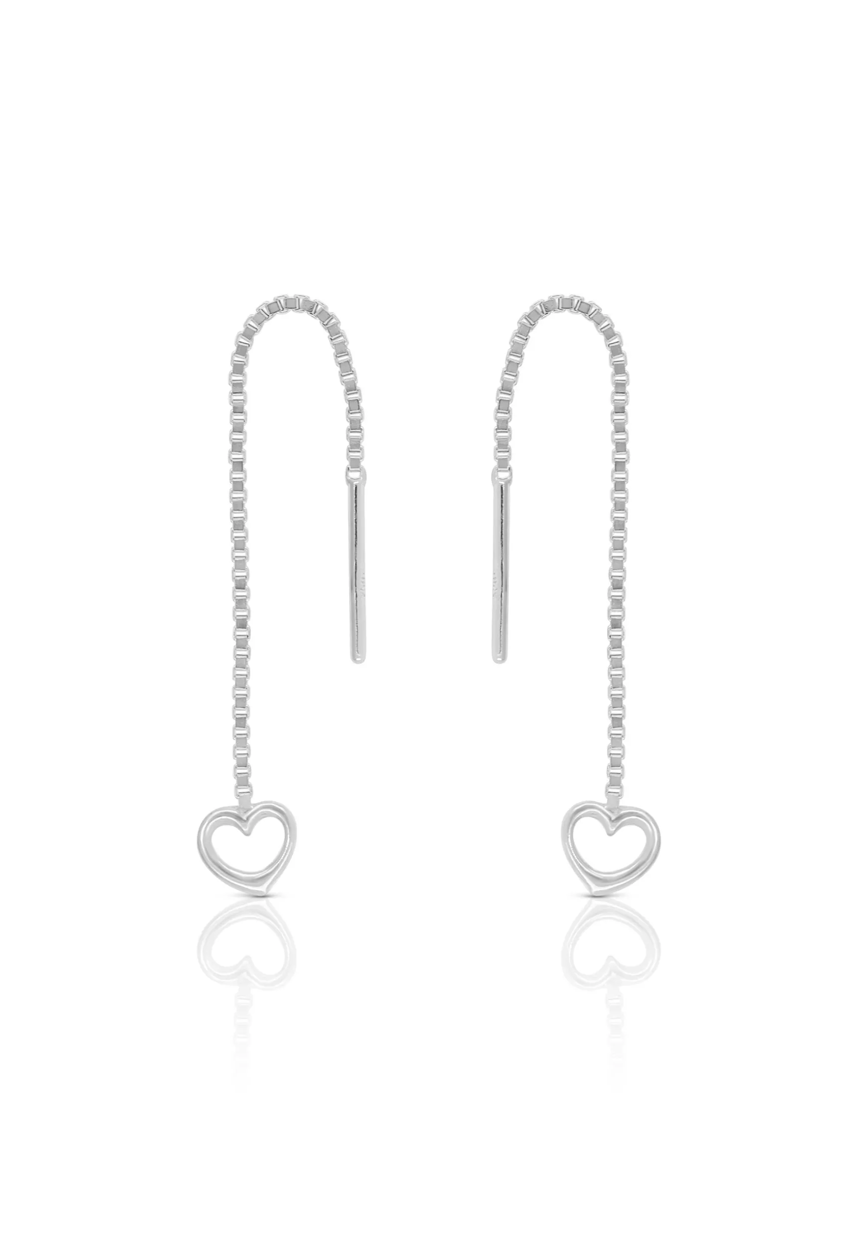 Ohrhänger Herz Weissgold 750, 51mm