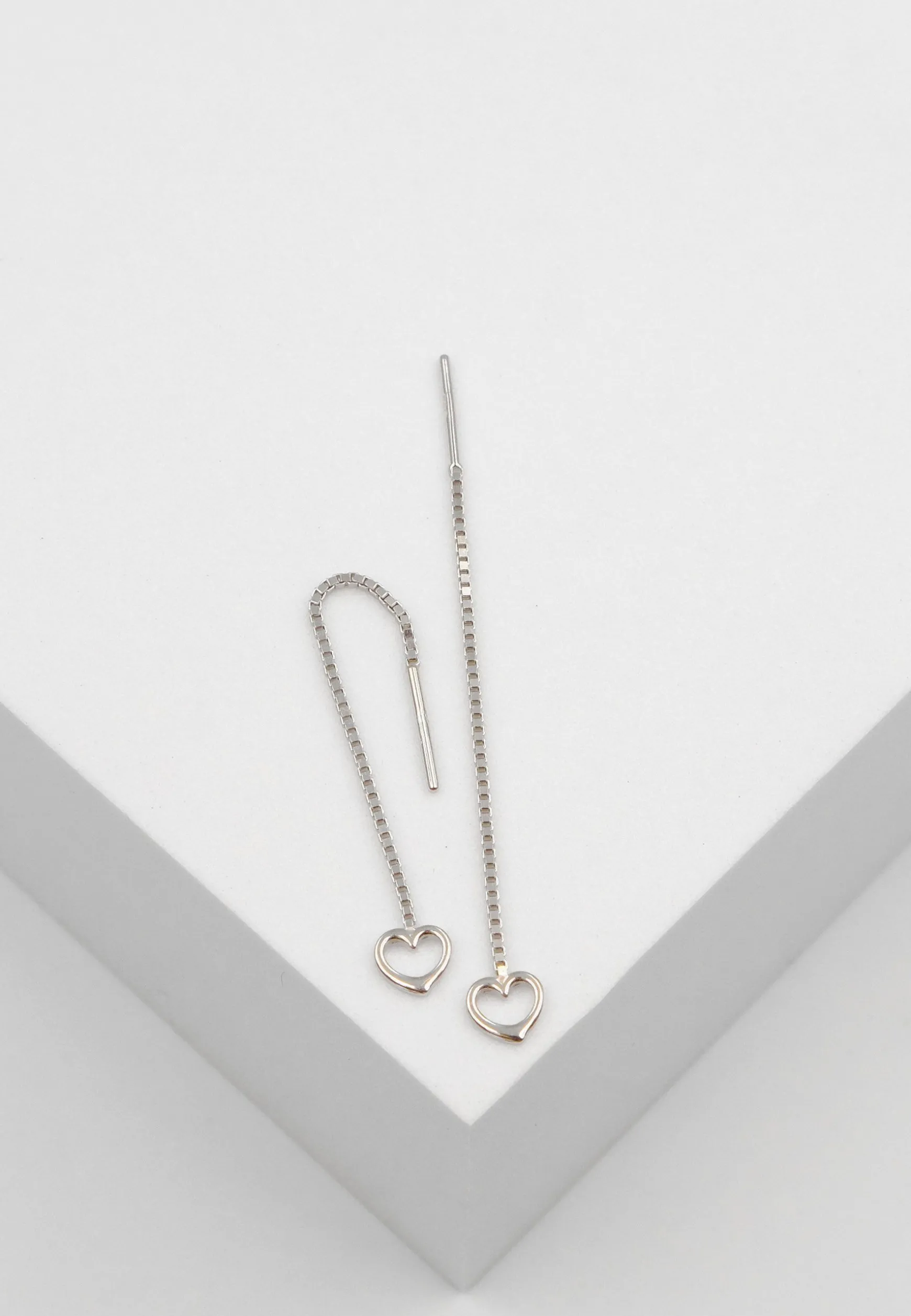 Ohrhänger Herz Weissgold 750, 51mm