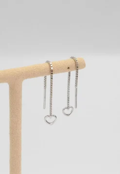 Ohrhänger Herz Weissgold 750, 51mm