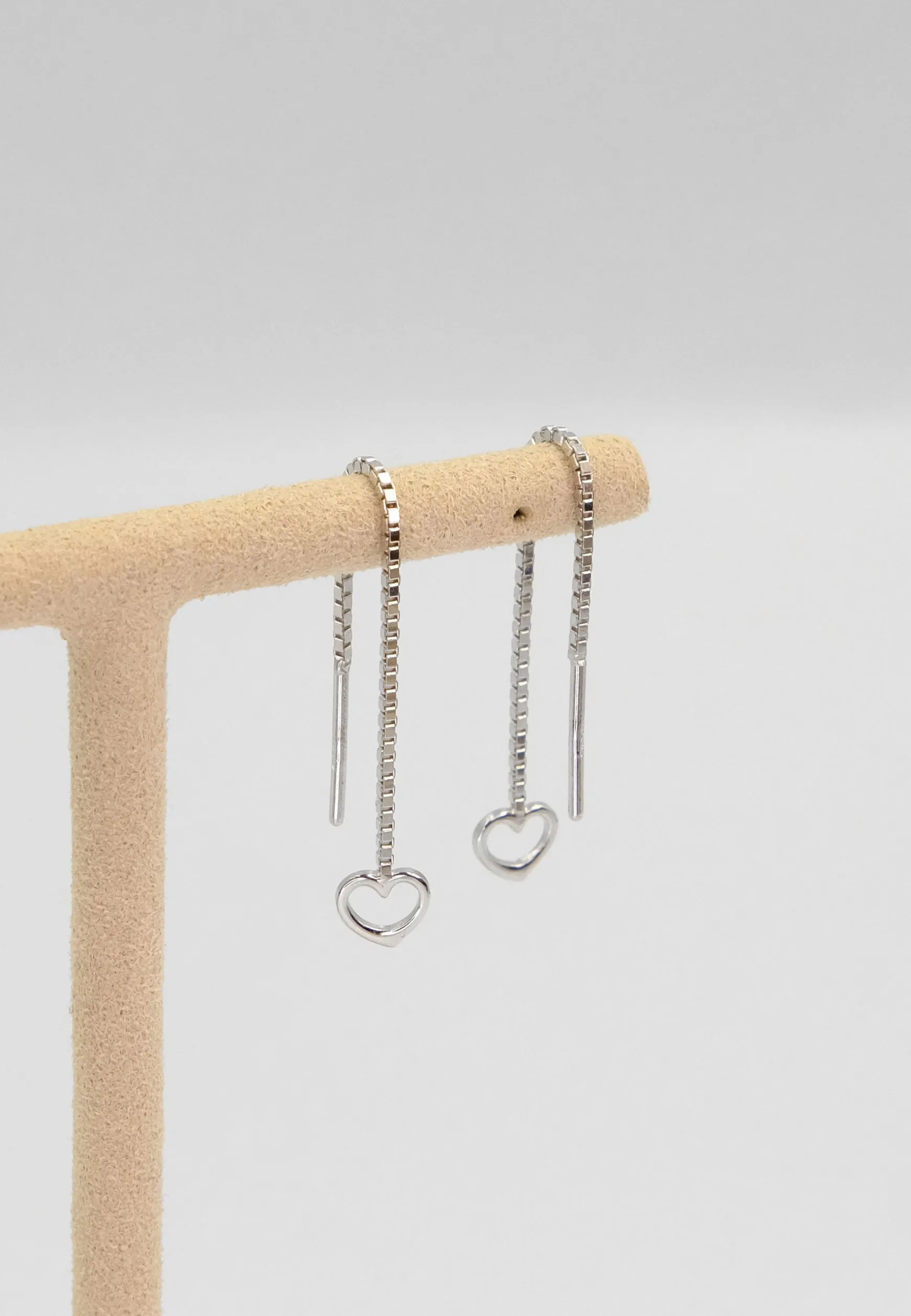 Ohrhänger Herz Weissgold 750, 51mm