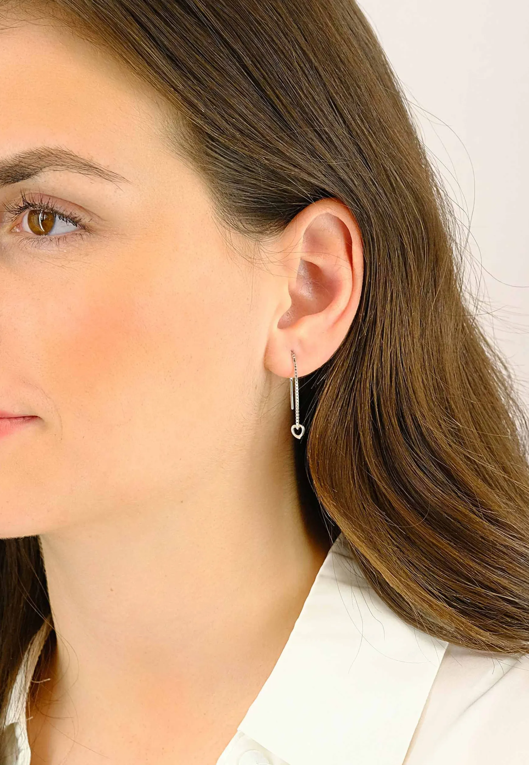 Ohrhänger Herz Weissgold 750, 51mm