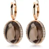 Ohrhänger 750/18K Rotgold Diamant 0.3ct. Rauchquarz 12.78ct.