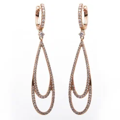 Ohrhänger 750/18K Rotgold Diamant 0.74ct.