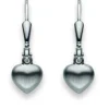 Ohrhänger mit Patentbrisuren Herz Silber 925, 20x7mm
