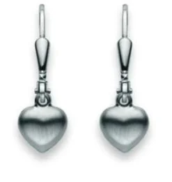 Ohrhänger mit Patentbrisuren Herz Silber 925, 20x7mm