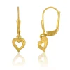 Ohrhänger mit Patentbrisuren Herz Gelbgold 750, 25x7mm